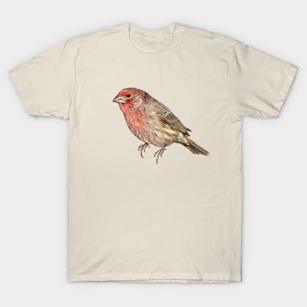 House Finch Song Bird Colorful Illustration T-Shirt by MariaWorkman